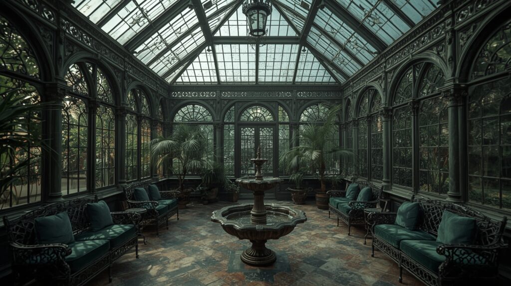 Material production also had a specific origin. The encaustic tile floors associated with the old gothic victorian house interior were largely manufactured by the Minton factory, whose patterned surfaces allowed industrial production to mimic medieval craft.