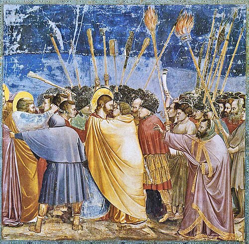 500px Giotto di Bondone No. 31 Scenes from the Life of Christ 15. The Arrest of Christ Kiss of Judas WGA09216 adj - Grand Boudoir Why the Arrest of Christ Giotto di Bondone Still Shocks Viewers Today
