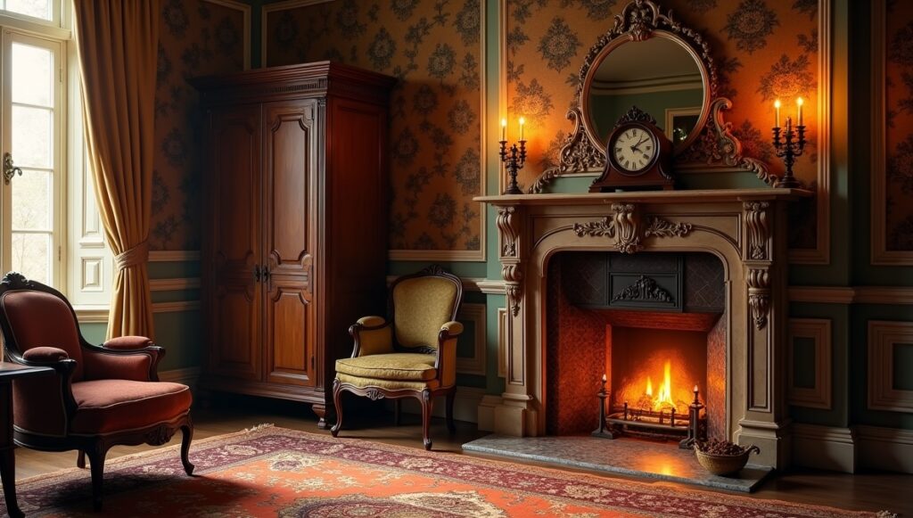 Flux Dev professional photo of Victorian bedroom interior from 0 - Grand Boudoir Across the 19th century, the bedroom shifts from a semi-public chamber to a private, carefully staged interior—part sanctuary, part social signal. As domestic life narrowed behind the door, furniture grew more specialized and more expressive: the bed became an architectural centerpiece, wardrobes expanded into statement pieces, dressing tables turned into ritual stations of grooming, and the modest nightstand emerged as a new companion to nocturnal privacy. In the Empire period, authority and order dominate. Beds adopt rectilinear, temple-like forms with bold veneers—often mahogany—punctuated by gilt mounts, paw feet, and classical motifs that announce taste and allegiance to imperial ideals. Victorian bedrooms, by contrast, revel in abundance: walnut and rosewood surfaces deepen in color, silhouettes thicken, and storage multiplies to match a culture of accumulation and propriety. Rococo Revival introduces a more theatrical intimacy—carved C-scrolls, shellwork, and asymmetry animate headboards and mirrored wardrobes, while marquetry and gilded ornament suggest leisure and cultivated femininity. By the early Art Nouveau moment, lines soften and begin to flow; floral symbolism and whiplash curves appear in carved panels and metal fittings, hinting at modernity without fully abandoning tradition. These stylistic shifts were made possible by formidable cabinetmaking skill. Period workshops combined hand-cut joinery with increasing mechanization: dovetails and mortise-and-tenon frames undergird veneered show surfaces; book-matched panels and careful grain selection elevate even utilitarian forms. Carving remained a mark of status—crisp acanthus on English pieces, more sensuous French reliefs, and Central European folk-inflected motifs on regional sets. Ornament carried meaning: laurels and urns spoke of virtue and lineage; roses and shells suggested romance and refinement; heavy architectural mass implied stability and moral seriousness. National differences are legible at a glance. French bedroom suites often prioritize elegance and display—lighter proportions, richer gilding, and more sculptural curves. English sets tend toward sober grandeur, favoring solid construction and darker woods, with ornament disciplined by symmetry. Central European examples frequently blend court fashions with local craftsmanship, producing distinctive combinations of carved detail, painted elements, and practical storage. For collectors today, authenticity rests in small truths: tool marks beneath polished surfaces, period-appropriate hardware, consistent oxidation in joints, and construction methods that align with the claimed date. Beware modern “antiqued” finishes, replaced backs, overly aggressive sanding that erases edges, and mismatched sets assembled to appear original. Restoration should be reversible and conservative—retain patina, repair rather than replace veneer, and match old finishes without making the piece look newly minted. Market value follows both fashion and condition: complete suites command premiums, as do documented provenance and rare woods like rosewood. Yet demand increasingly favors pieces that can live in modern homes—smaller wardrobes, adaptable dressing tables, and beds that can be sensitively converted to contemporary mattress sizes without sacrificing historical integrity.