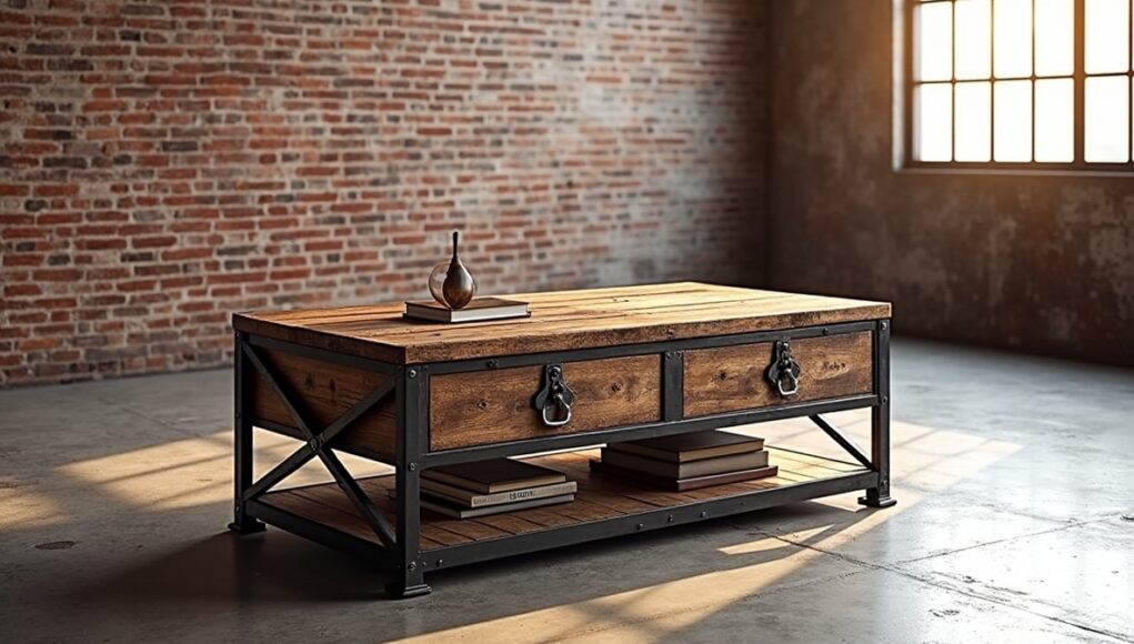 The Vintage Industrial Coffee Table Is Not a Trend — It’s a 20th-Century Workbench That Refuses to Die