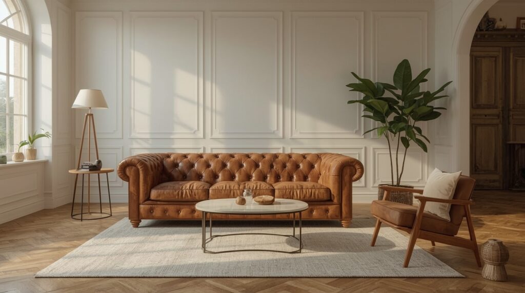 A vintage chesterfield sofa for sale with real patina and timeless charm—discover what to check before you buy and where the best finds hide.