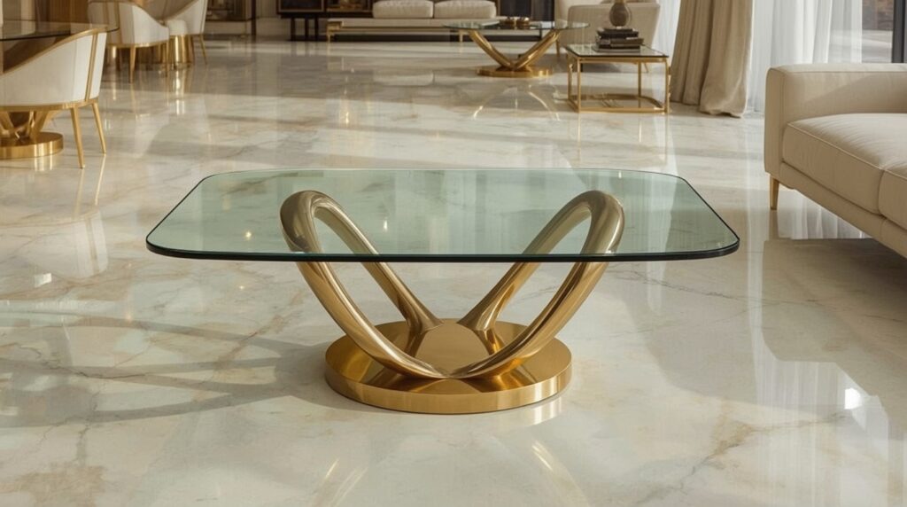 From the 1960s through the 1980s, the vintage brass and glass coffee table emerged as a small icon of modern luxury—proof that a living room could feel both airy and expensive. Its origins sit at the crossroads of postwar modernism and a growing appetite for “hotel-like” domestic interiors: transparent glass tops borrowed the visual lightness of modern design, while polished brass frames supplied warmth and status in a way chrome never could. Brass became the decorative metal of choice in many 1970s and 1980s interiors because it read as glamorous without being fussy. It echoed the sunlit sheen of Hollywood Regency, the crisp geometry of Italian modernism, and the aspirational look of high-rise apartments furnished to suggest cosmopolitan ease. In construction, authentic period examples tend to share telling features: substantial weight, thick tempered glass (often with softly rounded edges), and brass bases built from clean, geometric lines—sometimes square or rectangular with stretcher bars, sometimes oval, and occasionally more sculptural forms that flirt with Art Deco revival. Collectors quickly learn that vintage pieces differ from modern reproductions in the hand as much as in the eye. Older tables often show honest patina—subtle darkening at joints, fine surface wear where hands naturally rest—and hardware that reflects earlier manufacturing methods: solid screws and tight fittings rather than lightweight, plated components. Watch for uneven aging that looks “lived with,” not artificially antiqued, and check stability: wobble can signal fatigued joints or later repairs. Condition issues are common and manageable—scratched glass, tarnished brass, and loosened frames—but restoration should be conservative. Clean brass gently to avoid stripping original lacquer; an over-polished surface can erase the very finish that confirms age and value. Today, a vintage brass and glass coffee table is styled as a deliberate contrast: paired with bouclé seating, minimalist sofas, or richly colored textiles to let its reflective surfaces do the historical talking. Demand remains strong for well-preserved examples, with values typically ranging from a few hundred dollars for simpler forms to several thousand for designer-attributed or exceptional sculptural bases—especially when glass and frame remain original, intact, and beautifully time-worn.