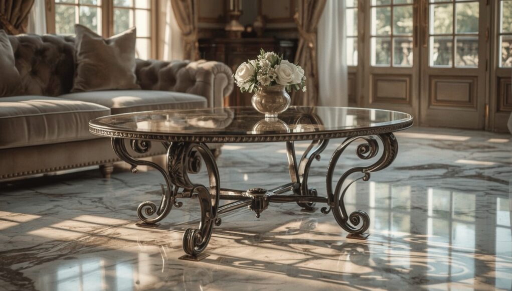 This Vintage Wrought Iron Glass Top Coffee Table Transforms Any Room Instantly