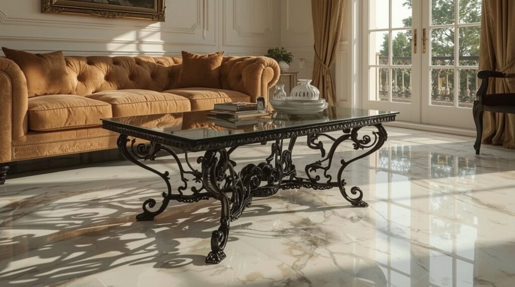This Vintage Wrought Iron Glass Top Coffee Table Transforms Any Room Instantly