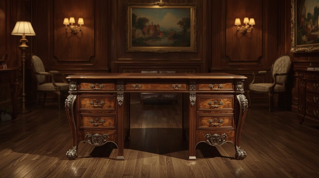 Lucid Realism retro style photography of Ultra realistic antiq 0 2 - Grand Boudoir Discover why an antique vintage writing desk holds more than charm—hidden craftsmanship, storied secrets, and timeless style waiting to be unveiled.