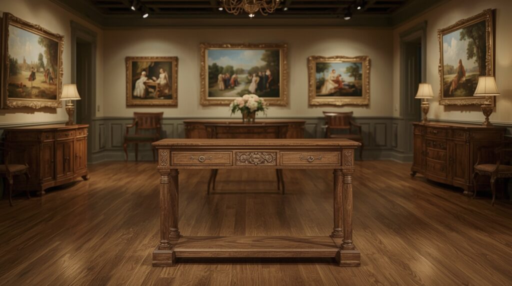 Lucid Realism retro style photography of Ultra realistic antiq 0 7 - Grand Boudoir Discover why an antique oak console table still steals the spotlight—its hidden history, craftsmanship secrets, and styling magic await inside.