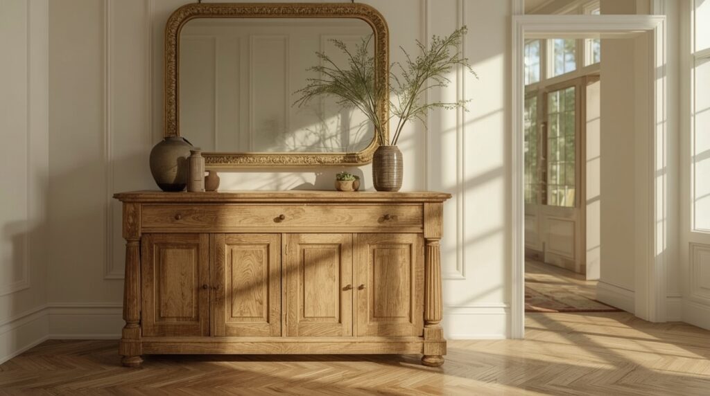 Lucid Realism retro style photography of Ultra realistic edito 0 15 - Grand Boudoir Discover why an antique oak console table still steals the spotlight—its hidden history, craftsmanship secrets, and styling magic await inside.
