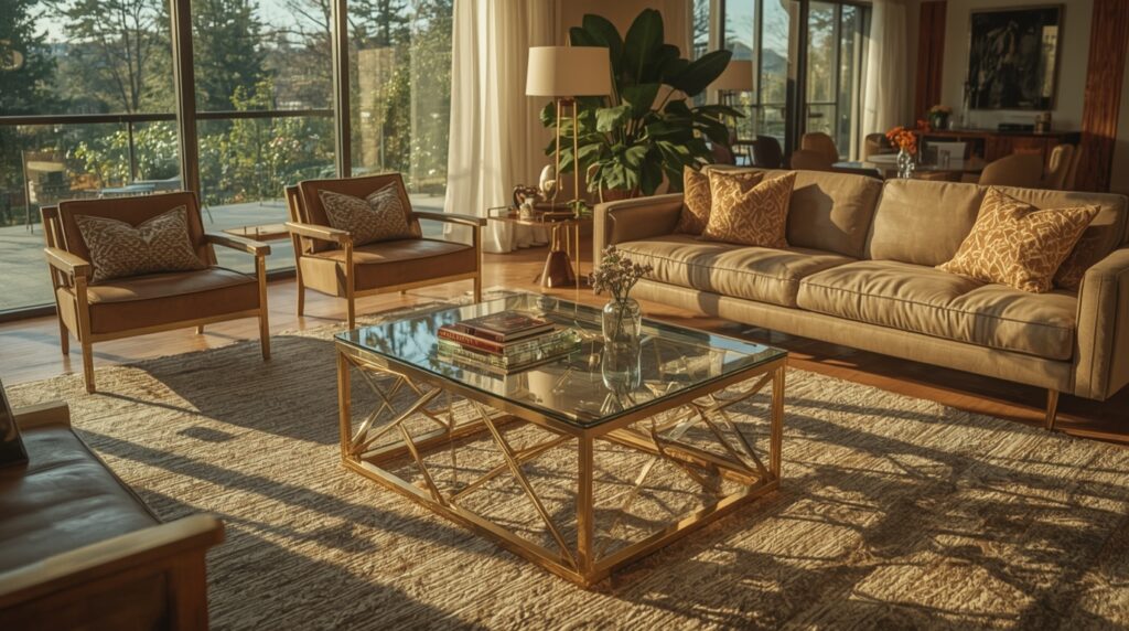 From the 1960s through the 1980s, the vintage brass and glass coffee table emerged as a small icon of modern luxury—proof that a living room could feel both airy and expensive. Its origins sit at the crossroads of postwar modernism and a growing appetite for “hotel-like” domestic interiors: transparent glass tops borrowed the visual lightness of modern design, while polished brass frames supplied warmth and status in a way chrome never could. Brass became the decorative metal of choice in many 1970s and 1980s interiors because it read as glamorous without being fussy. It echoed the sunlit sheen of Hollywood Regency, the crisp geometry of Italian modernism, and the aspirational look of high-rise apartments furnished to suggest cosmopolitan ease. In construction, authentic period examples tend to share telling features: substantial weight, thick tempered glass (often with softly rounded edges), and brass bases built from clean, geometric lines—sometimes square or rectangular with stretcher bars, sometimes oval, and occasionally more sculptural forms that flirt with Art Deco revival. Collectors quickly learn that vintage pieces differ from modern reproductions in the hand as much as in the eye. Older tables often show honest patina—subtle darkening at joints, fine surface wear where hands naturally rest—and hardware that reflects earlier manufacturing methods: solid screws and tight fittings rather than lightweight, plated components. Watch for uneven aging that looks “lived with,” not artificially antiqued, and check stability: wobble can signal fatigued joints or later repairs. Condition issues are common and manageable—scratched glass, tarnished brass, and loosened frames—but restoration should be conservative. Clean brass gently to avoid stripping original lacquer; an over-polished surface can erase the very finish that confirms age and value. Today, a vintage brass and glass coffee table is styled as a deliberate contrast: paired with bouclé seating, minimalist sofas, or richly colored textiles to let its reflective surfaces do the historical talking. Demand remains strong for well-preserved examples, with values typically ranging from a few hundred dollars for simpler forms to several thousand for designer-attributed or exceptional sculptural bases—especially when glass and frame remain original, intact, and beautifully time-worn.