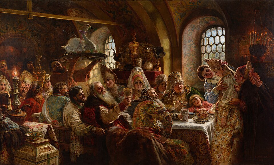 A Boyar Wedding Feast Konstantin Makovsky 1883 Google Cultural Institute - Grand Boudoir A Boyar Wedding Feast (Konstantin Makovsky, 1883)