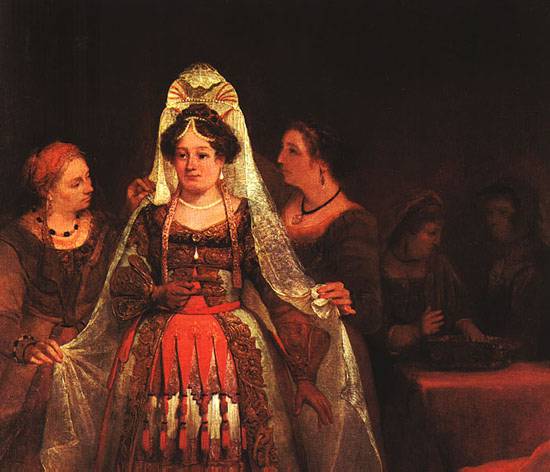 Aert de Gelder The Jewish Bride Esther Bedecked WGA8523 - Grand Boudoir Aert de Gelder - The Jewish Bride