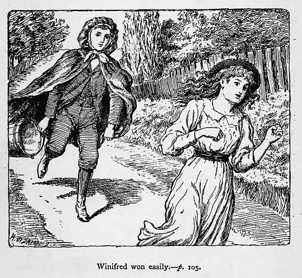 Illustrations by K. M. Skeaping for the Holiday Prize by E. D. Adams pg 105 Winifred won easily - Victorian Era Female Fashion: Surprising Details You’ll Notice Everywhere