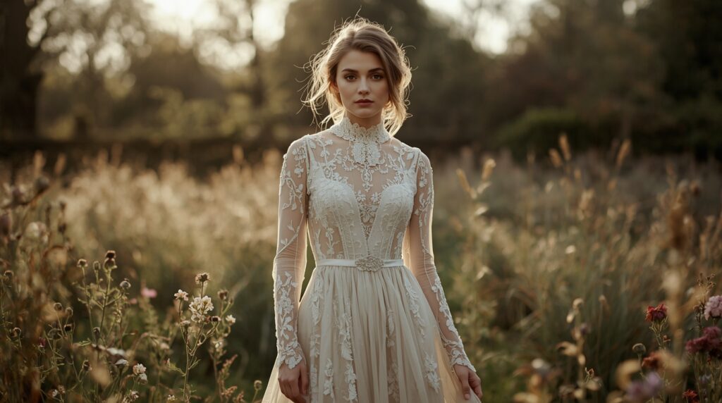 Lucid Origin exquisite high fashion photography of Ultra reali 0 - Grand Boudoir Curators Uncover the Secret History of a Bride’s Vintage Dress