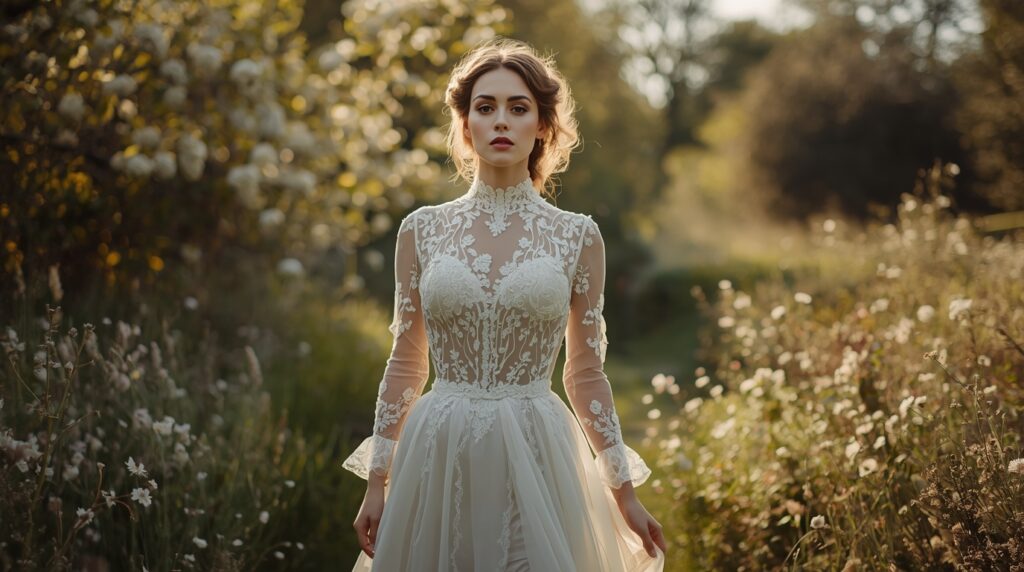 Lucid Origin exquisite high fashion photography of Ultra reali 1 - Grand Boudoir Stitched in lace, a bride’s past quietly resurfaces