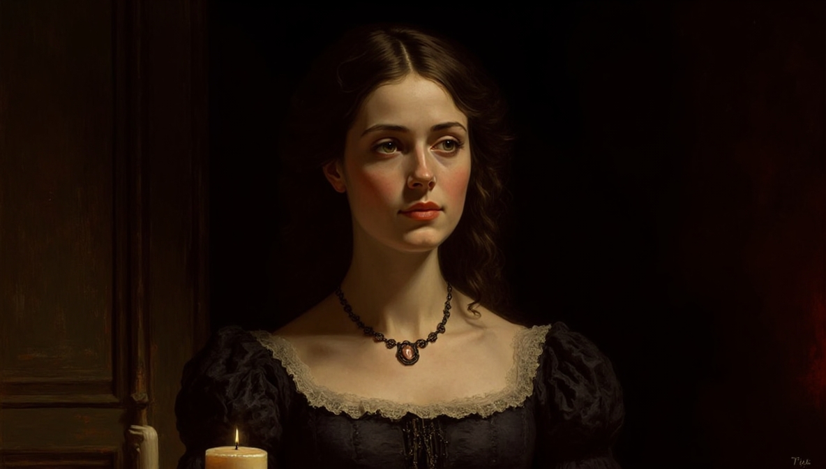 flux dev grunge artstyle A artwork with a grungy style ultra realistic portrait of a youn 01 - Mary Shelley: The Dark True Story Behind Frankenstein and Her Extraordinary Life