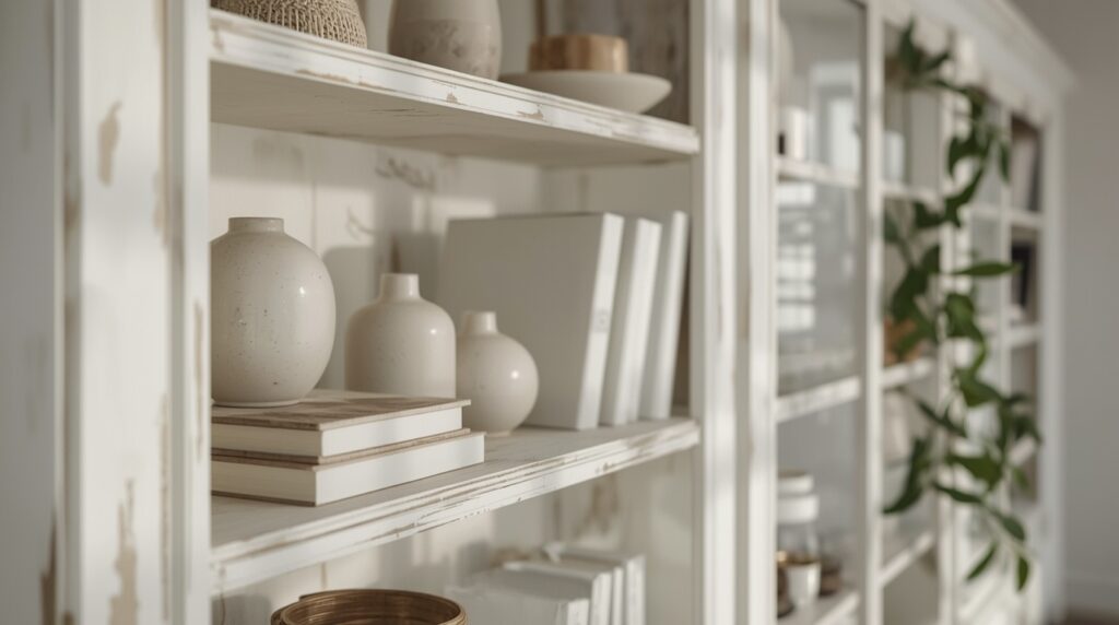 lucid realism professional photo of Ultra realistic Pinterest style close up of an antique whi 1 - Grand Boudoir Discover why designers swear by antique white bookshelves—and the surprising styling secrets that can elevate or ruin your entire room.