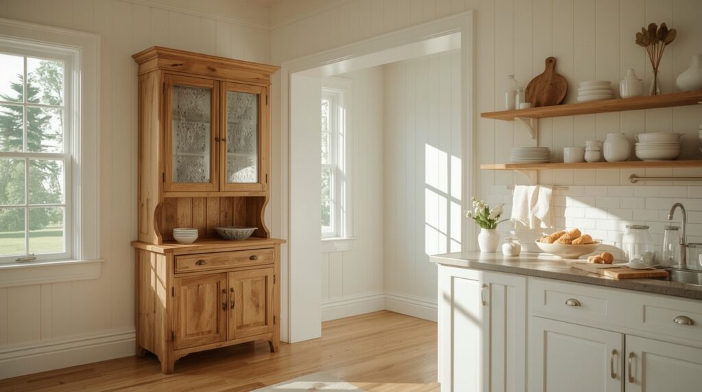 lucid realism retro style photography of Ultra realistic bright Pinterest style farmhouse kitc 0 1 - Grand Boudoir Decoding the Antique Pie Cabinet: Construction, Conservation, and Emerging Trends