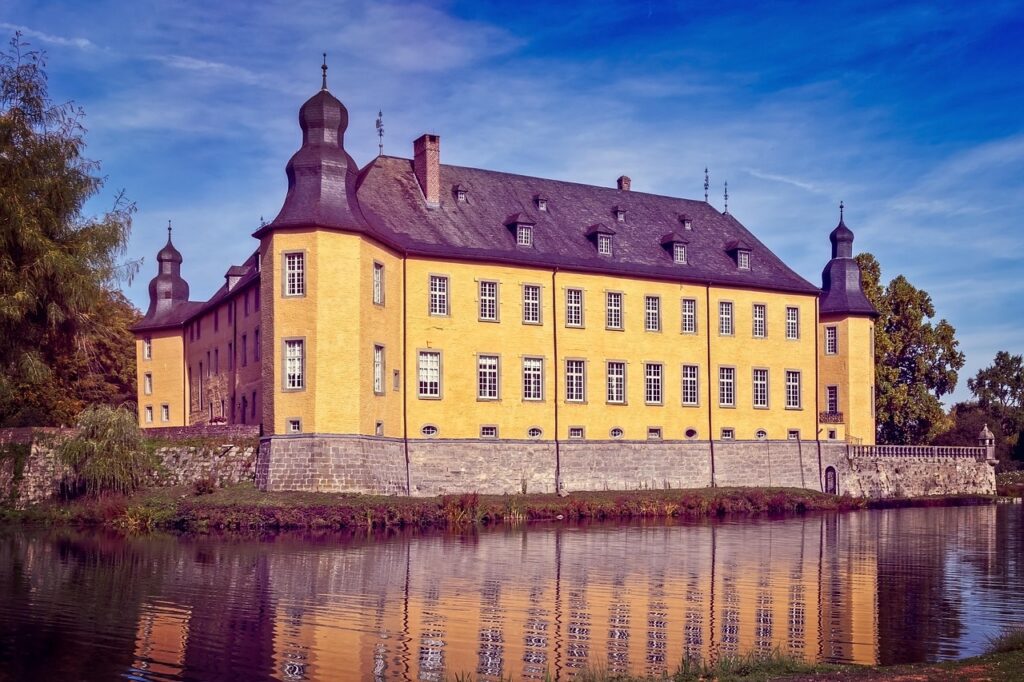 Rococo Reveries 6 - Grand Boudoir castle, moated castle, middle ages, historical, architecture, old, closed dyck, germany, rococo, masonry, facade, museum, rheinland, romantic, sightseeing, north rhine westphalia