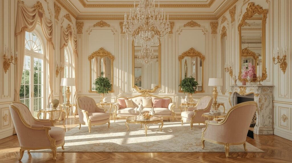 lucid realism high dynamic range HDR photography of Ultra realistic bright Pinterest style Roc 0 2 - Grand Boudoir Whispers in Gilded Rooms: How Rococo Interiors Enchanted Europe