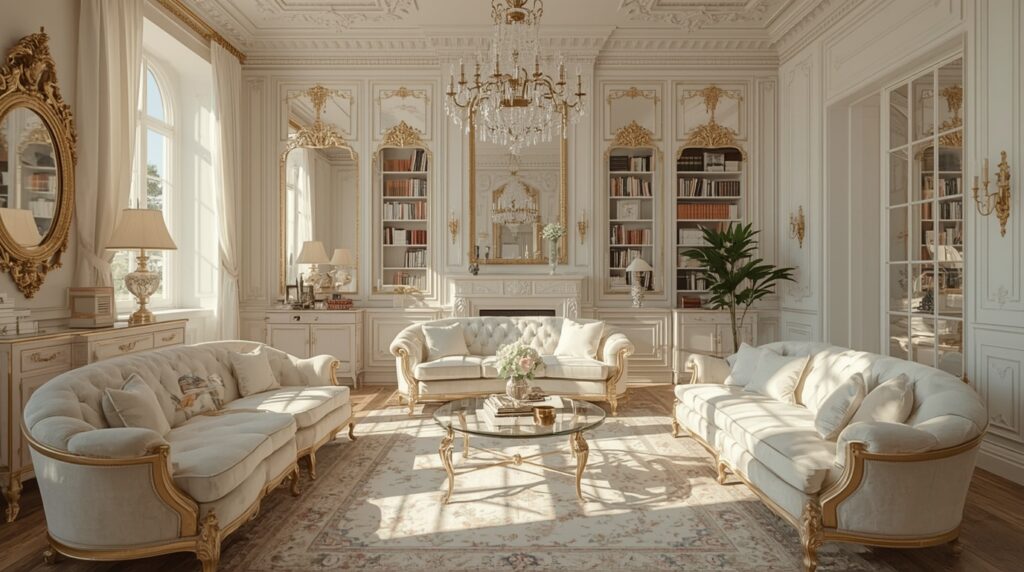 lucid realism high dynamic range HDR photography of Ultra realistic bright Pinterest style Roc 01 - Grand Boudoir Whispers in Gilded Rooms: How Rococo Interiors Enchanted Europe