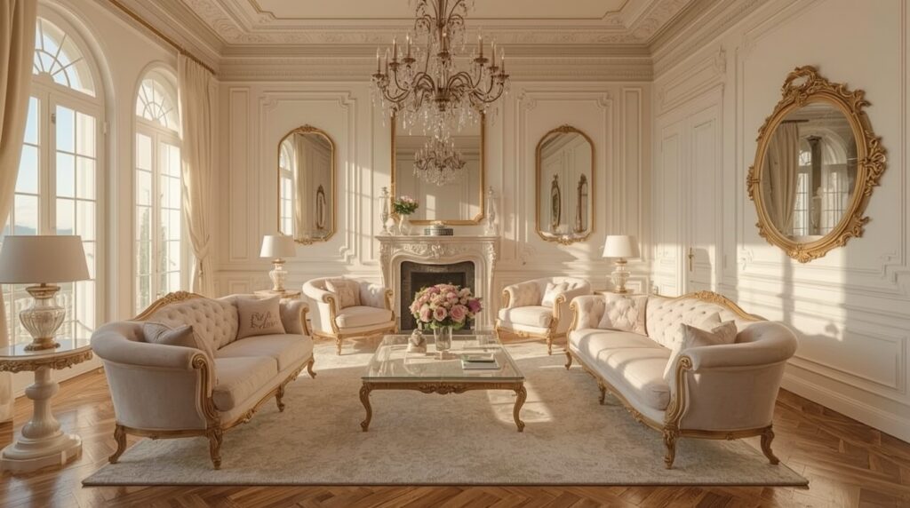 lucid realism long exposure time photography of Ultra realistic bright Pinterest style Rococo 1 - Grand Boudoir Step inside Europe’s most charged rooms, where Baroque thunders, Rococo whispers, and every gilded curve hides a secret about power and desire