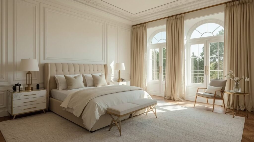 lucid realism long exposure time photography of Ultra realistic bright Pinterest style modern 1 1 - Grand Boudoir Modern classic interior design has become one of the most searched interior styles because it solves a problem many homeowners face: how to create spaces that feel elegant and expensive without becoming outdated after a few years.