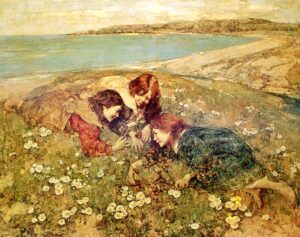 Edward Atkinson Hornel The Captive Butterfly 1905 - Grand Boudoir Edward Atkinson Hornel (1864–1933) stands among the most distinctive painters to emerge from late 19th- and early 20th-century Scotland.