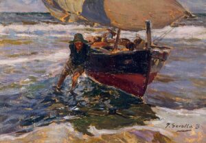Joaquin Sorolla Beaching the Boat - Grand Boudoir Joaquin Sorolla
