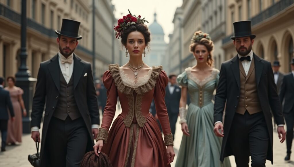 flux dev A cinematic portrait photograph of Ultra realistic Victorian fashion scene wealt 3 1 - Grand Boudoir This Forgotten Detail Made Victorian Ball Gowns Irresistible