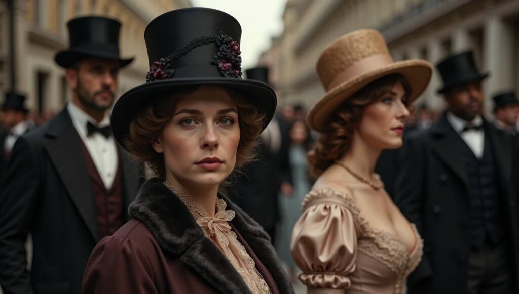 flux dev A cinematic portrait photograph of Ultra realistic Victorian fashion scene wealt 3 - Grand Boudoir Explore the secrets of Victorian fashion: corsets, crinolines and hidden codes in dress that shaped identity, power and scandal-what did your clothes whisper?