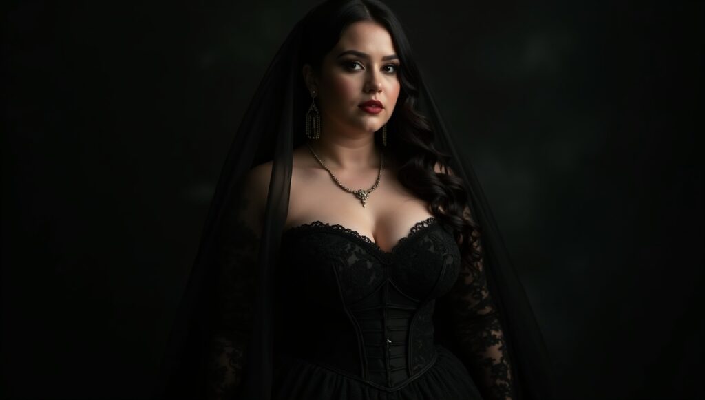 flux dev Fashion portrait photography of Ultra realistic fashion editorial portrait of a 2 - Grand Boudoir Goth Wedding Dress Ideas That Turn Dark Fantasy Into Breathtaking Reality