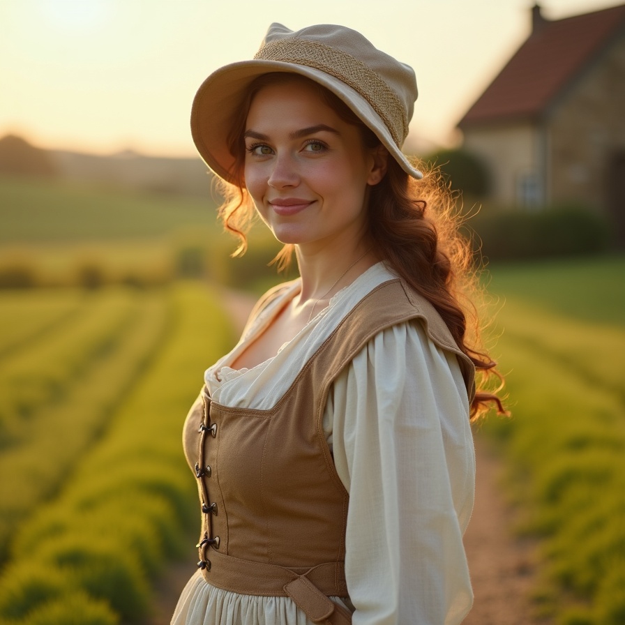 flux dev professional photo of Ultra realistic historical fashion editorial featuring a b 2 - Grand Boudoir Forget corsets and crinolines—discover what Victorian peasants really wore, from patched smocks to work‑scarred boots and hidden charms.