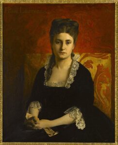 Jean Paul Laurens Portrait de femme en robe noire tenant un gant PDUT1792 Musee des Beaux Arts de la ville de Paris - Grand Boudoir Jean-Paul Laurens (1838–1921) occupies a central place in the history of late 19th- and early 20th-century French academic painting.