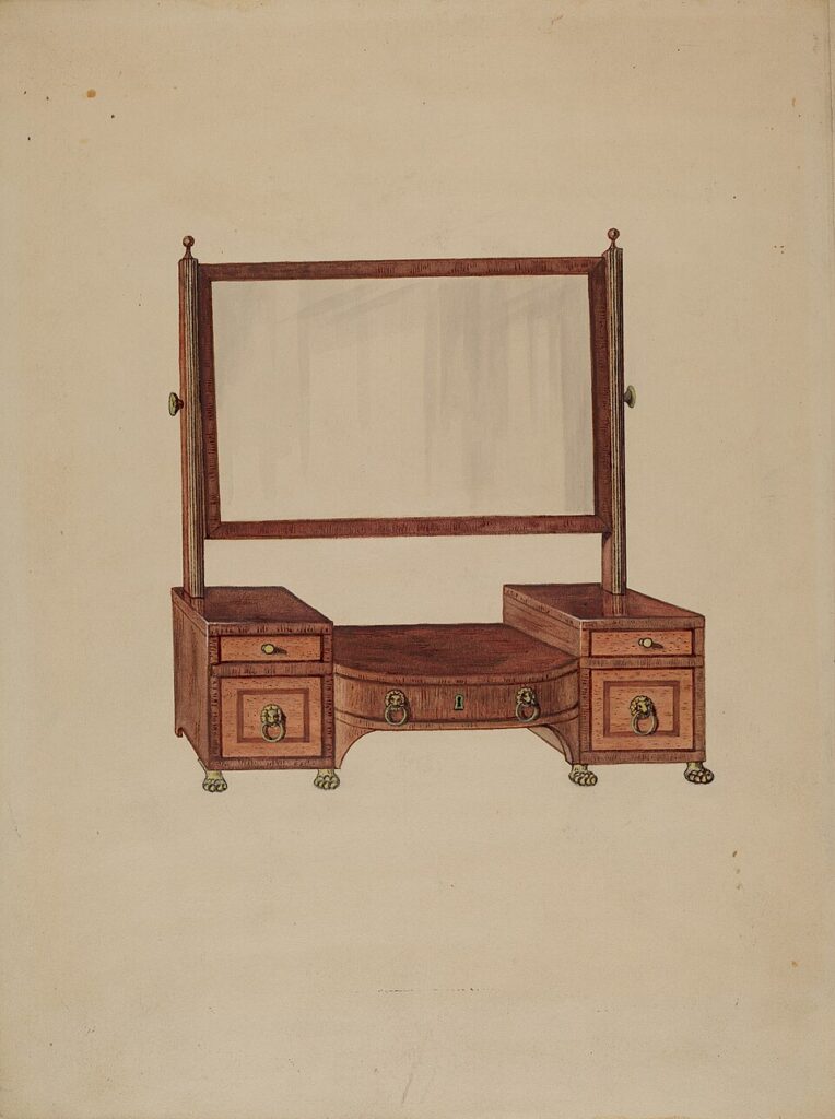 Lorenz Rothkranz Dressing Glass c. 1936 NGA 17561 - Grand Boudoir Step back in time with a Victorian vintage vanity with mirror—discover the hidden details, history, and charm behind this timeless classic.