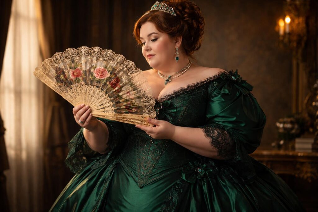 gpt image 1.5 A cinematic portrait photograph of Ultra realistic full length haute couture fas 0 - Grand Boudoir Antique Hand Fans: The Surprisingly Valuable Treasures Hiding in Plain Sight