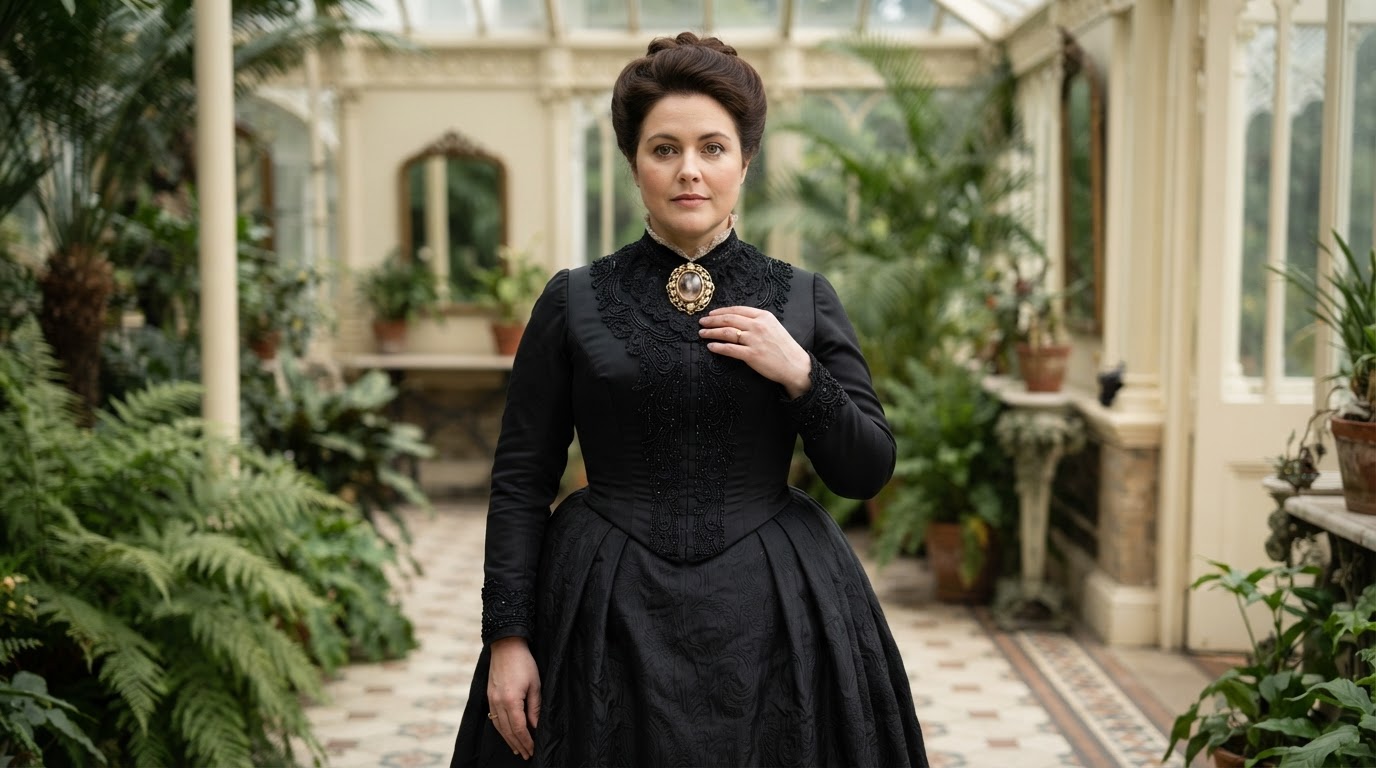 nano banana 2 lite A cinematic portrait photograph of Ultra realistic full body portrait of an eleg 0 2 - Victorian Mourning Brooches: The Dark Secrets Behind These Keepsakes