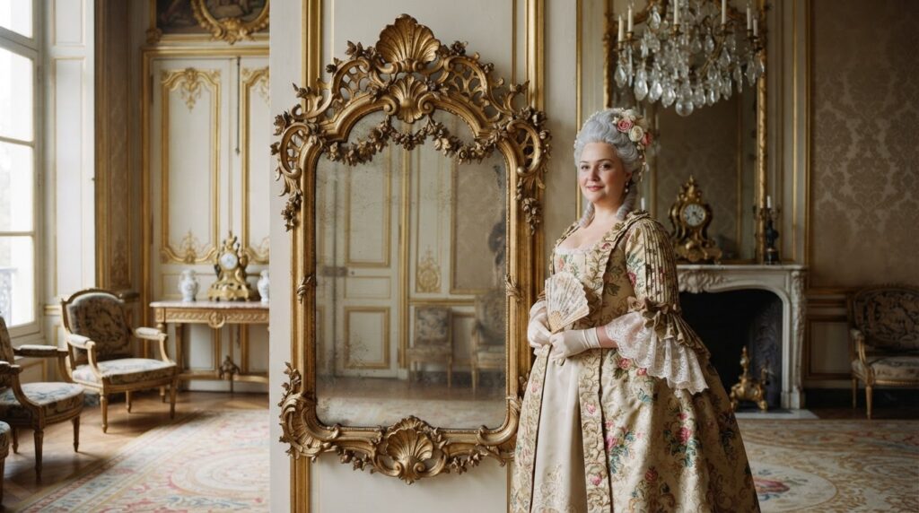 nano banana 2 lite A cinematic portrait photograph of Ultra realistic museum quality historical int 0 - Grand Boudoir Rococo Mirrors Are Making a Stunning Comeback—Here’s Why Everyone Wants One