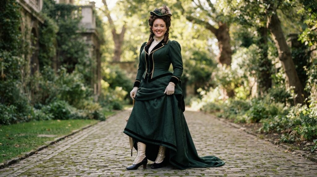 nano banana 2 lite exquisite high fashion photography of Ultra realistic full body portrait of a br 0 2 - Grand Boudoir Discover the secret stories laced into every stitch of Victorian boots—status, scandal, and style hidden beneath sweeping skirts.