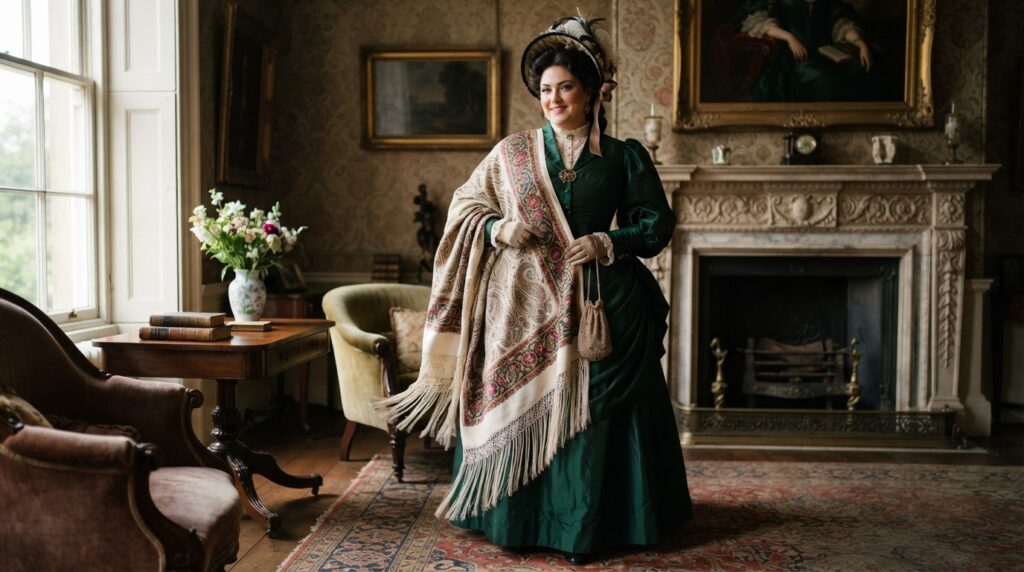 nano banana 2 lite exquisite high fashion photography of Ultra realistic luxury historical fashion 0 1 - Grand Boudoir Victorian Shawls: Luxurious Wraps That Shaped 19th‑Century Fashion