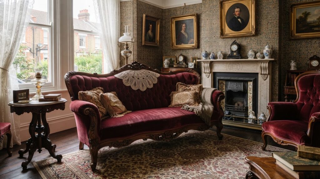 Discover the secrets woven into Victorian upholstery fabrics—luxury, symbolism, and drama hiding in every intricate thread.