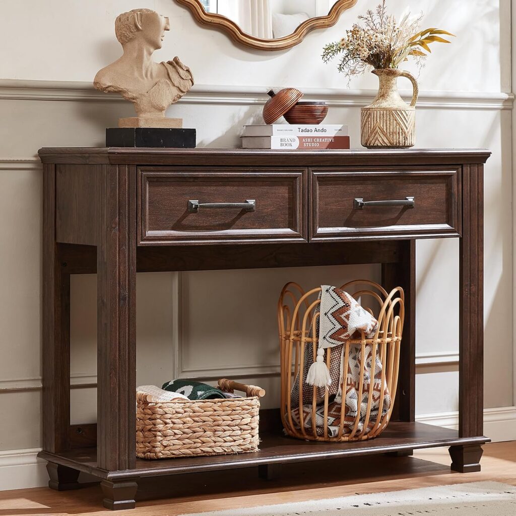 81ApHmjZ6AL. AC SL1500 - Grand Boudoir Farmhouse Console Table with Drawers