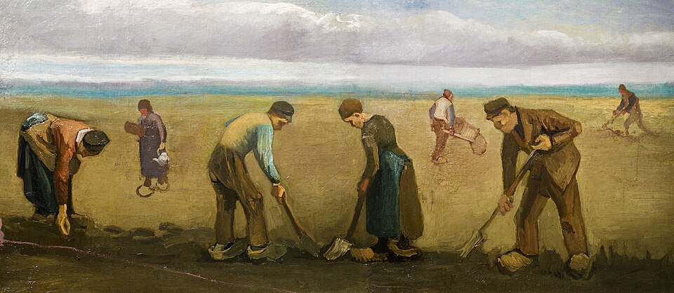 Peasants planting potatoes Vincent van Gogh - Grand Boudoir Peasants planting potatoes